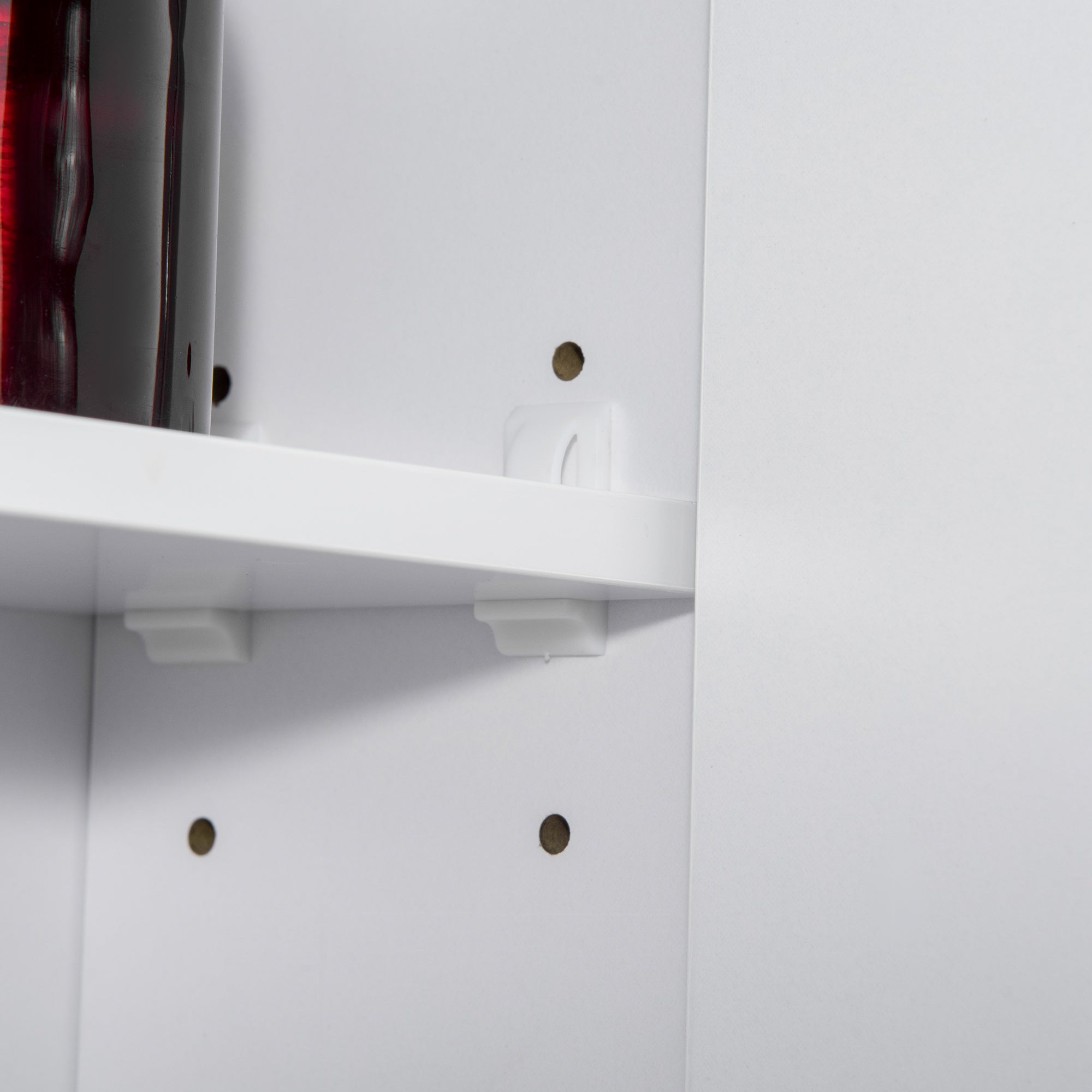 kleankin Armadietto Specchiera da Bagno con 3 Armadietti, 3 Ripiani e Luce LED, 90x15x65 cm, Bianco - 9