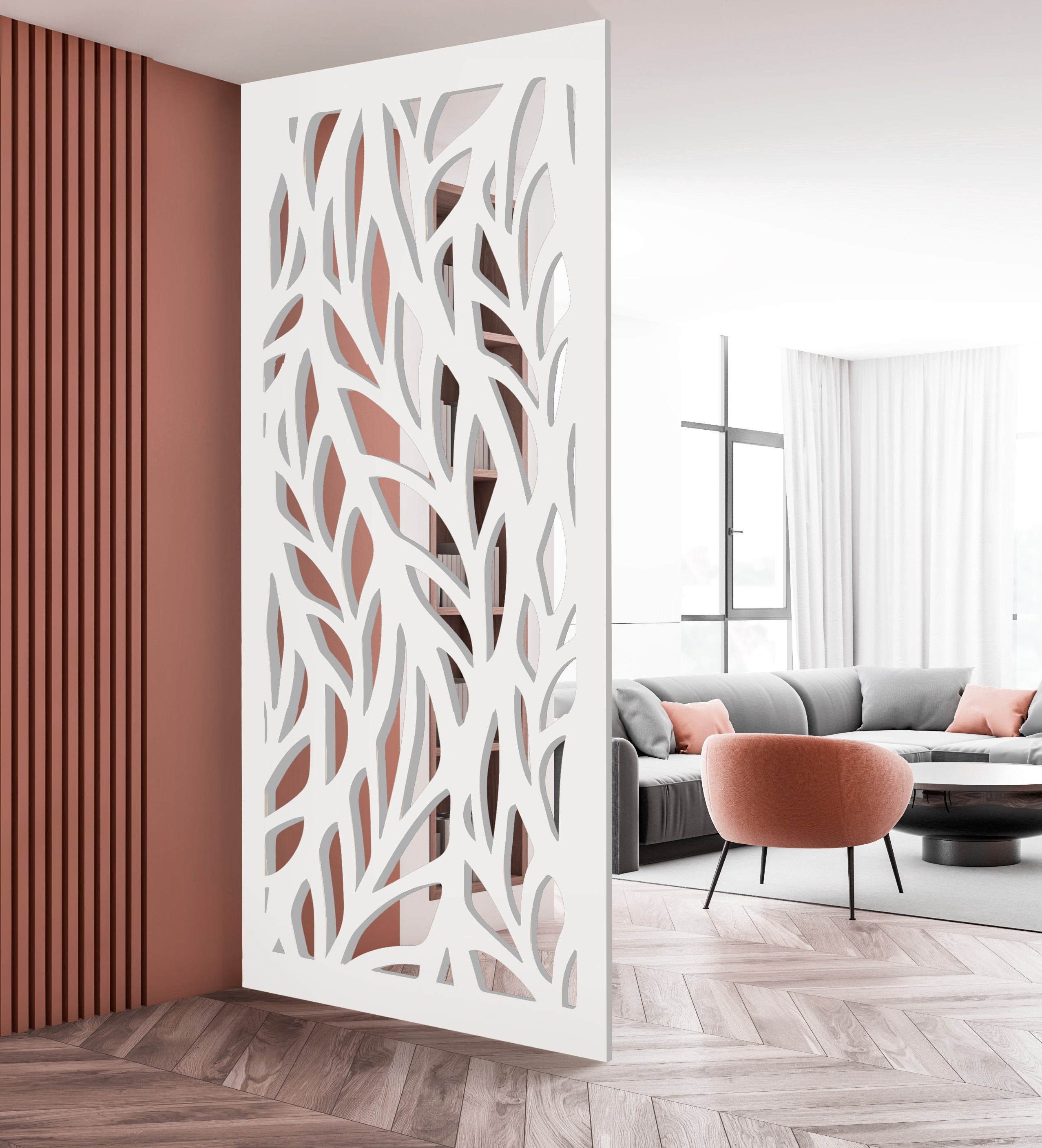 Claustra décoratif mural Paon en PVC blanc - Largeur 70 cm x Hauteur ...