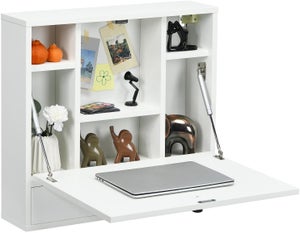 Lufeiya Scrivania Bianca Con Cassetti In Tessuto E Presa Integrata - Tavolo Da Trucco O Studio Con Supporto Per Monitor, 81,3 Cm - 2