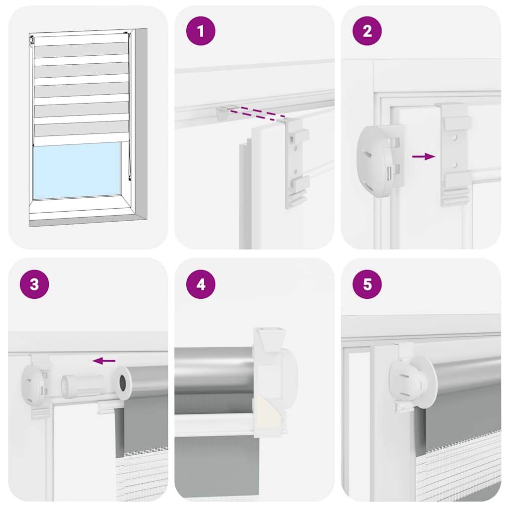 Tenda a rullo oscurante zebra 80x175cm caffé - 6