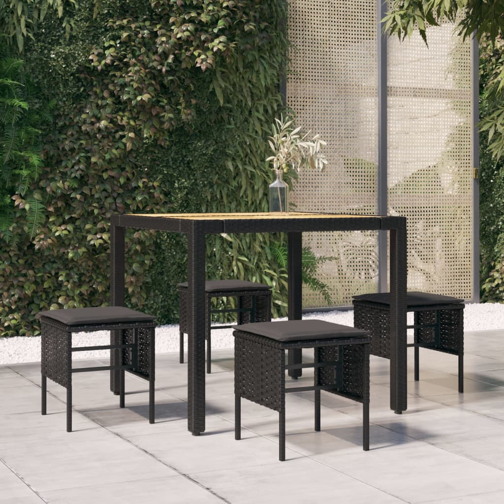 Maison exclusive - taburetes de jardín 4 uds con cojines ratán sintético negro
