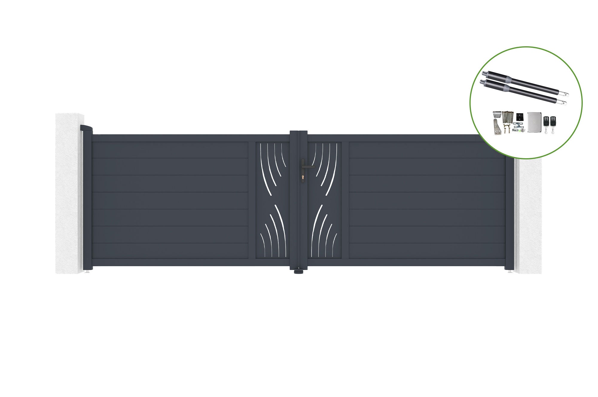 Brama skrzydłowa 4m VELETA W.120cm aluminiowa + napęd RANGER B150