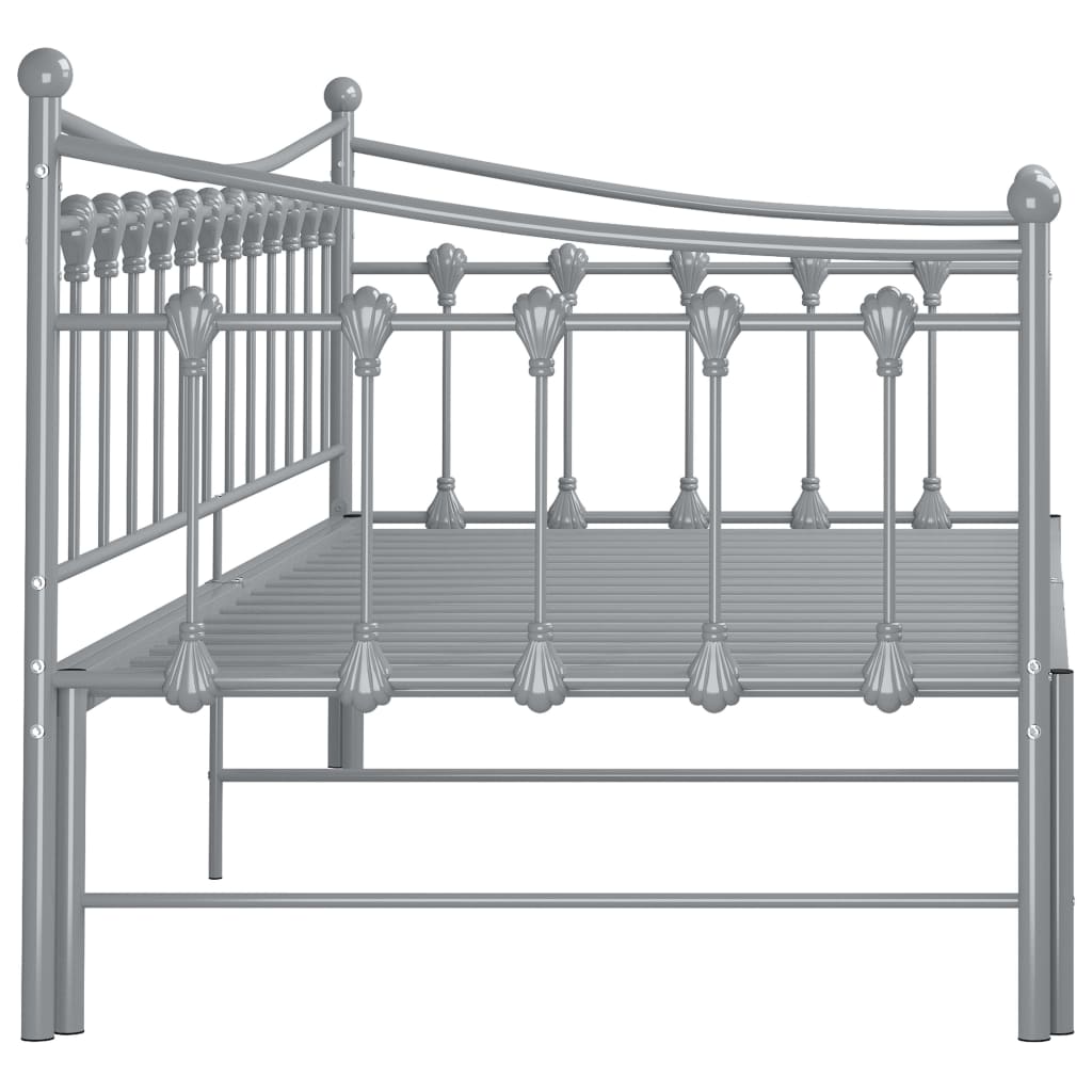 Maison Exclusive - Cadre de canapé-lit extensible sans matelas gris métal 90x200cm - 6