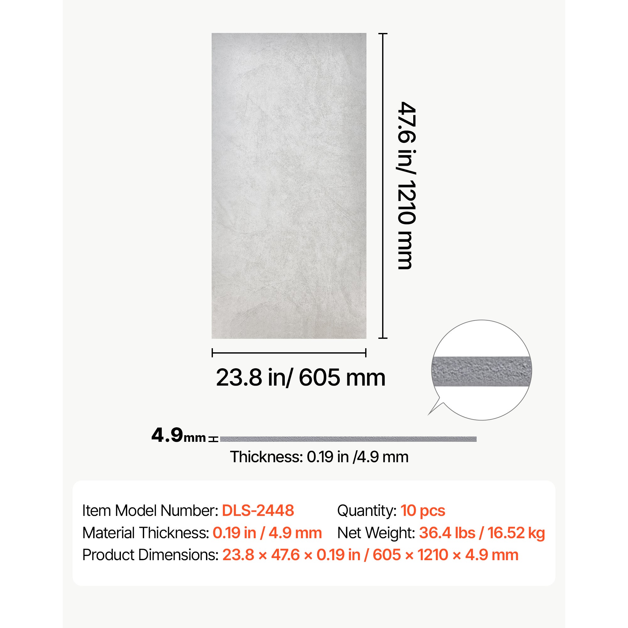 Paneles de techo SucceBuy de PVC, 605 x 1210 mm, lote de 10, paneles decorativos para techo suspendido con efecto mármol blanco - 7