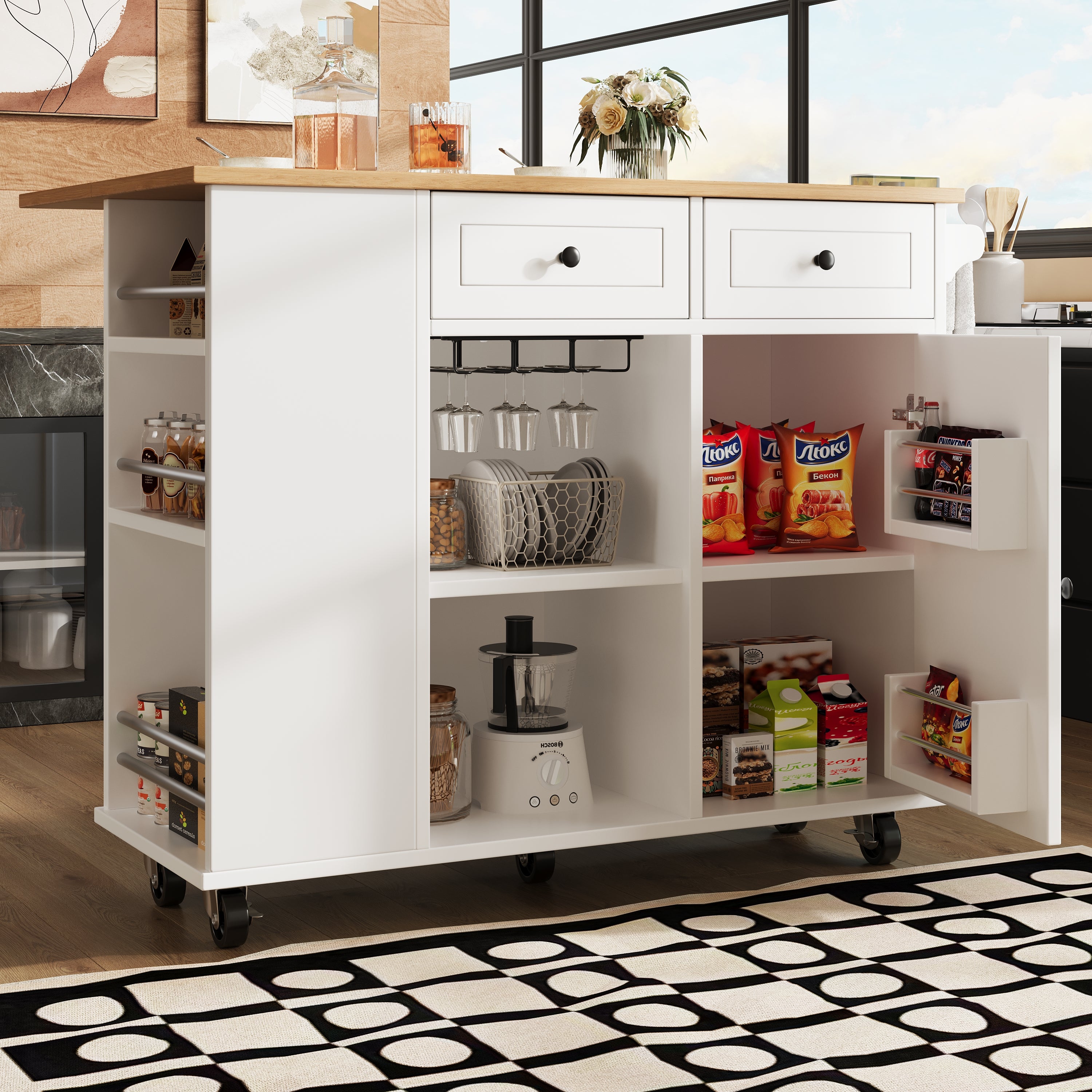 Scaffale per dispensa, armadietto da cucina, 2 ripiani, impilabile, per dispensa, bagno, camera da letto, ufficio, scrivania, con telaio in acciaio, resistente alla ruggine, colore bianco
