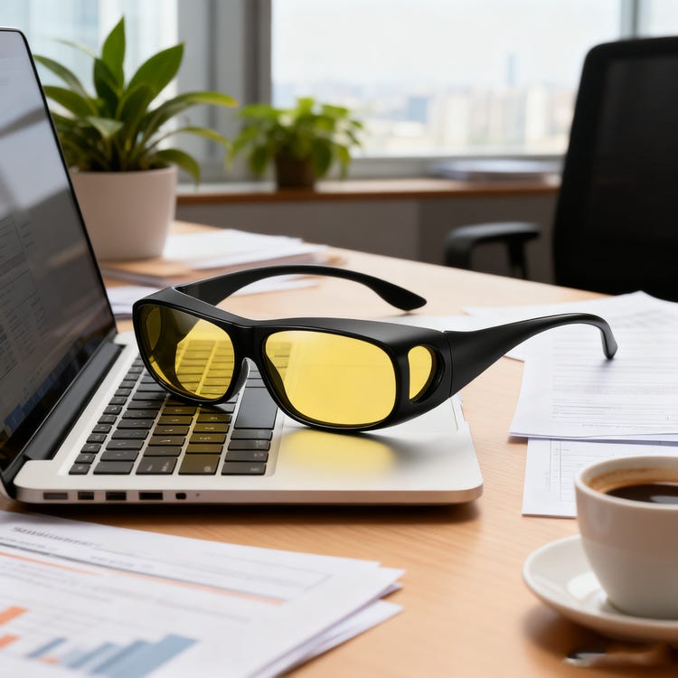 Lunettes de conduite de nuit sur lunettes, verres jaunes anti-reflet UV400, design enveloppant pour hommes et femmes, vision claire et sécurité accrue - 6