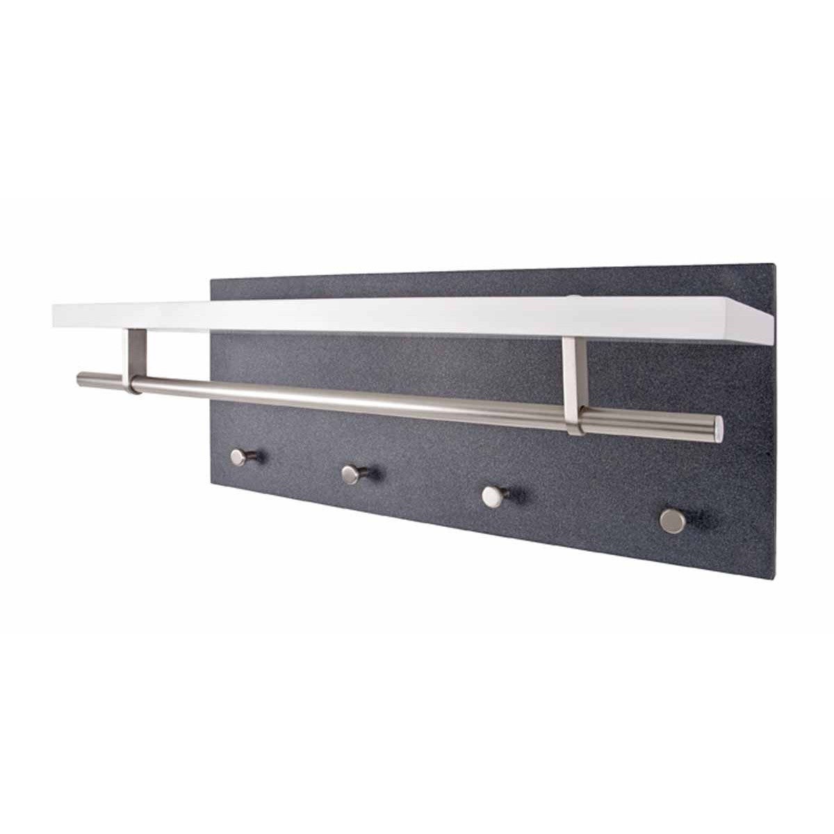 HAKU Möbel Appendiabiti Da Parete – Rovere Chiaro, Mensola In Vetro, 4 Ganci, 75 Cm