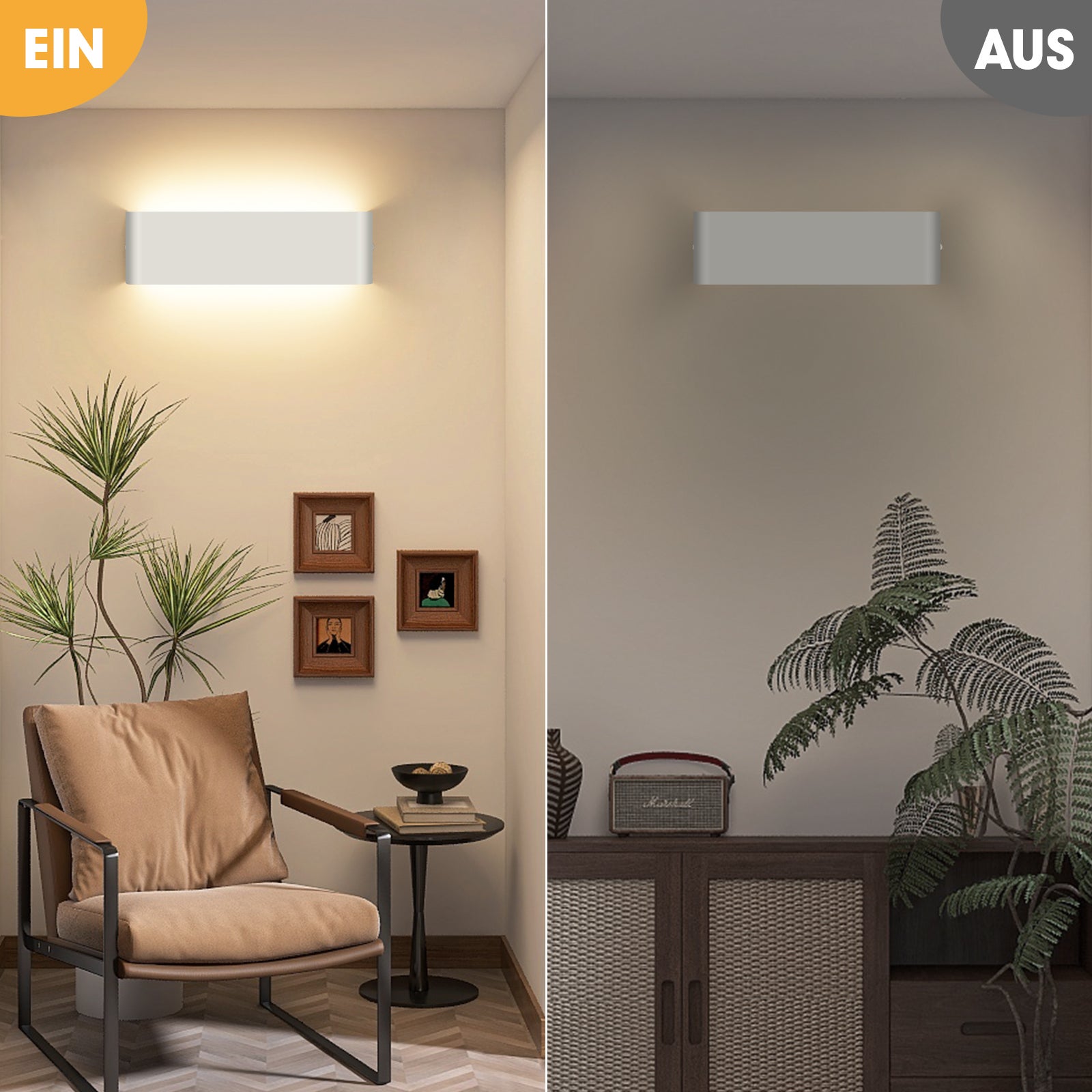 LOVHAUS 30CM Applique Murale d'Intérieur LED, Lampe Murale Vintage, 12W Éclairage Haut et Bas, Éclairage Murale Moderne pour Cuisine, Chambre - 7