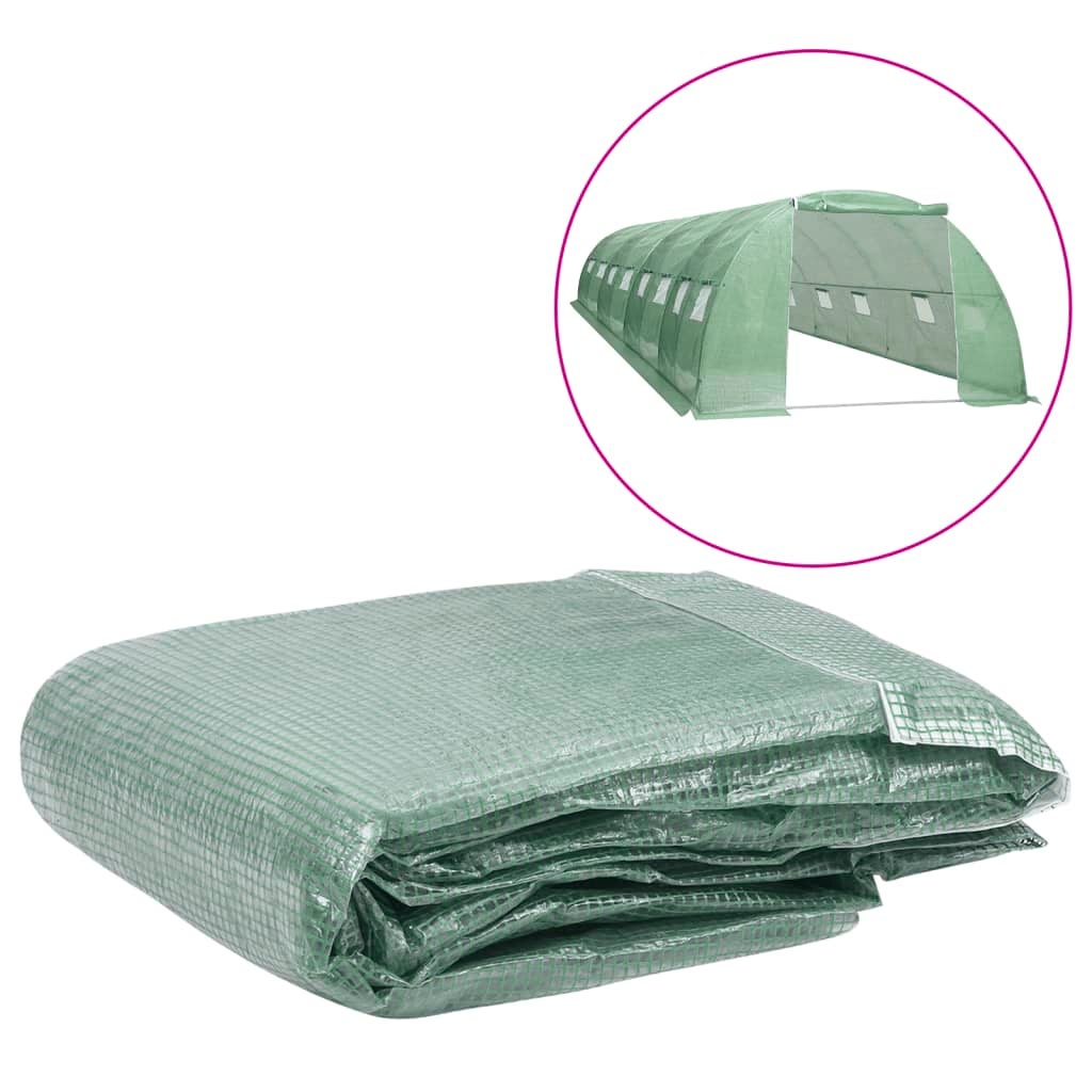 JUDYY Telo Di Ricambio Per Serra 32 M² (400x800x200 Cm) Verde – Copertura Protettiva Con Finestre E Porta
