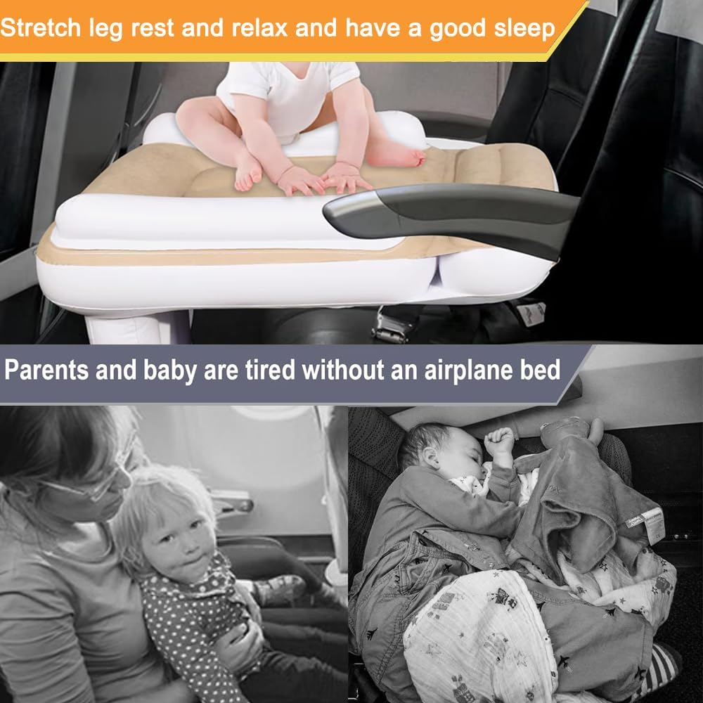 Lit D'avion Gonflable Pour Enfant – Matelas De Voiture Pour Siège Arrière, Avec Pare-chocs De Sécurité, Léger Et Portable – Idéal Voyage Et Tout-petits