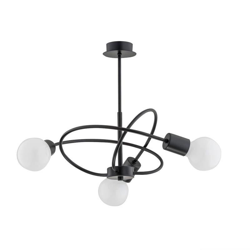 Lampa wisząca PULVERIT czarna 3 x E27 x 60W wym: 43 x 45 x 45 cm Alfa