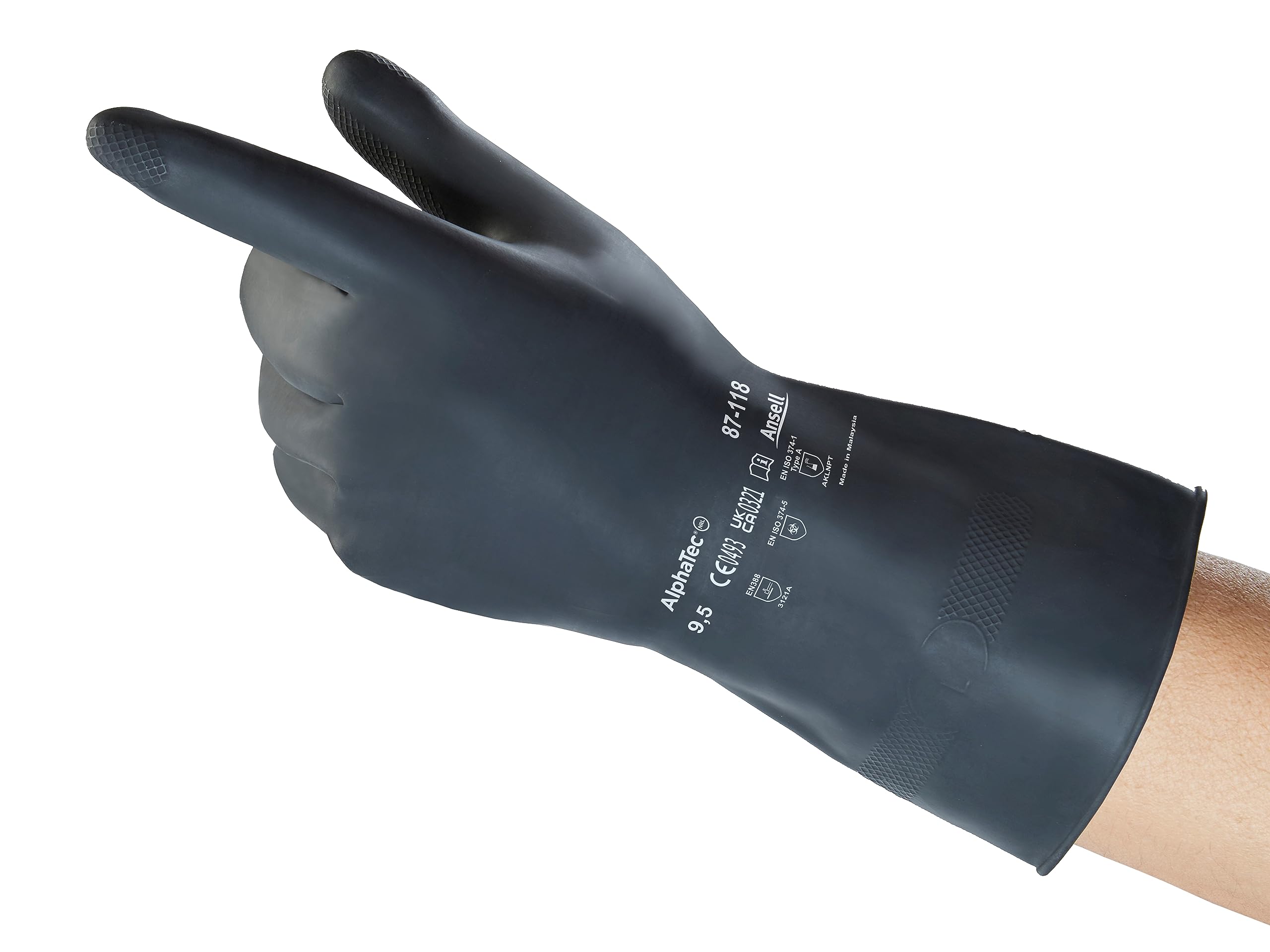 Guanti Protezione Chimica Ansell AlphaTec 87-118 - Lattice, Taglia XS, Riutilizzabili - Foto 3