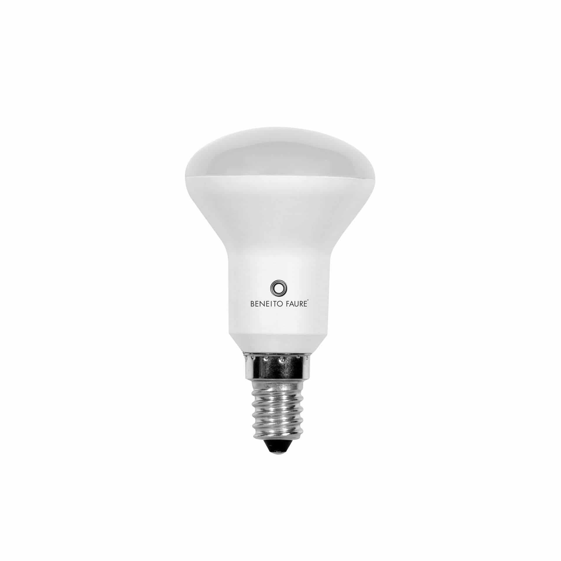 Bec LED retrofit R50 E14 5W, 3000K, unghi de fascicul 120°, 385 lumeni, lumină caldă, ideal pentru iluminat interior - Beneito & Faure