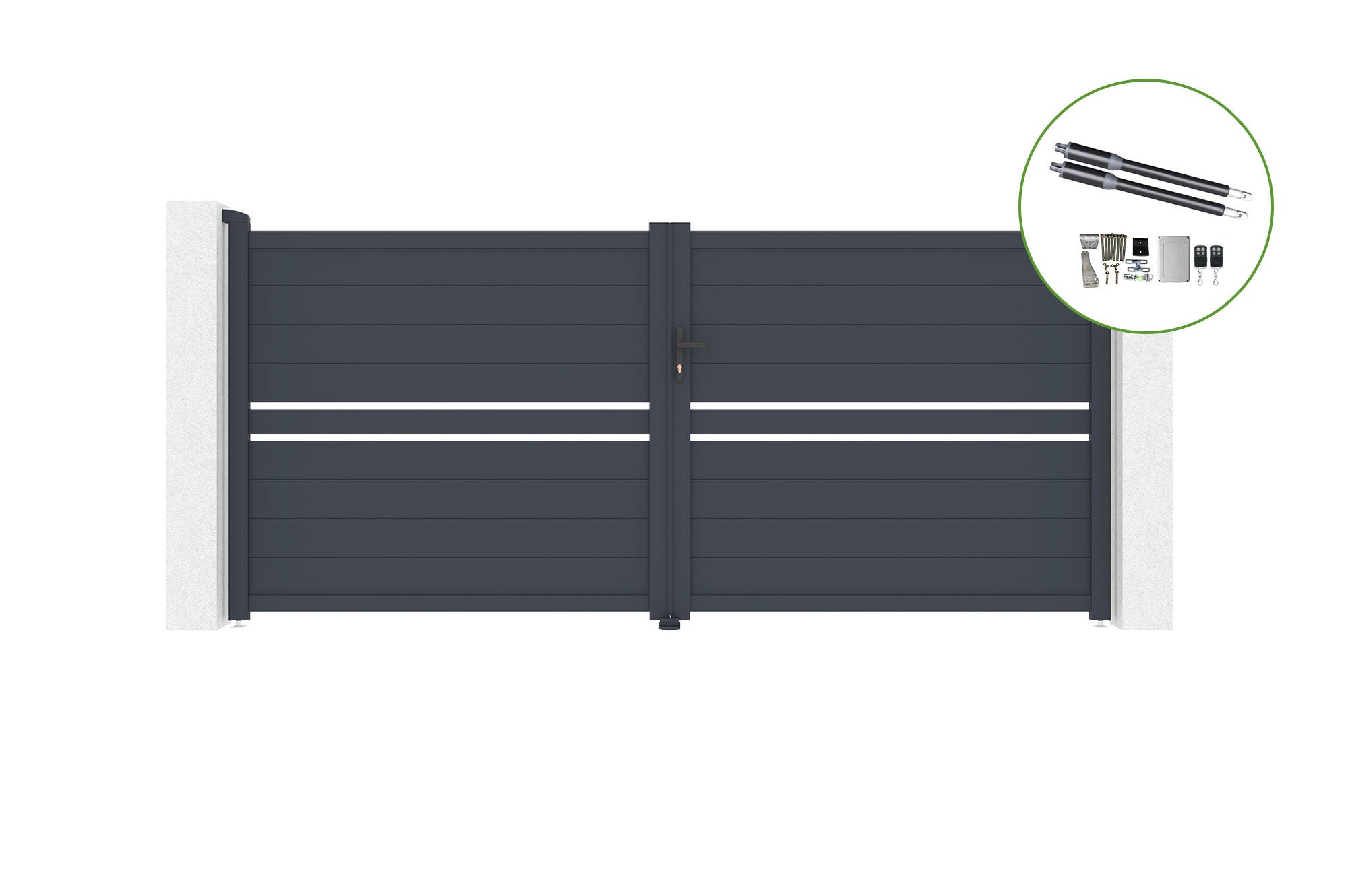 Brama skrzydłowa 3,5m CIMONE H.160cm aluminiowa + napęd RANGER B150