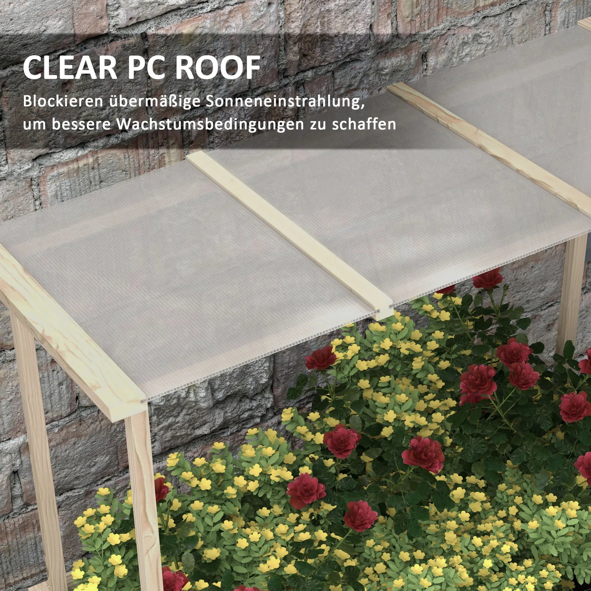 Support de jardinière naturel BEXTCOK avec housse, bac à fleurs de jardin (110 x 60 x 152 cm) — Jardinière de type serre avec doublure en non-tissé - 4