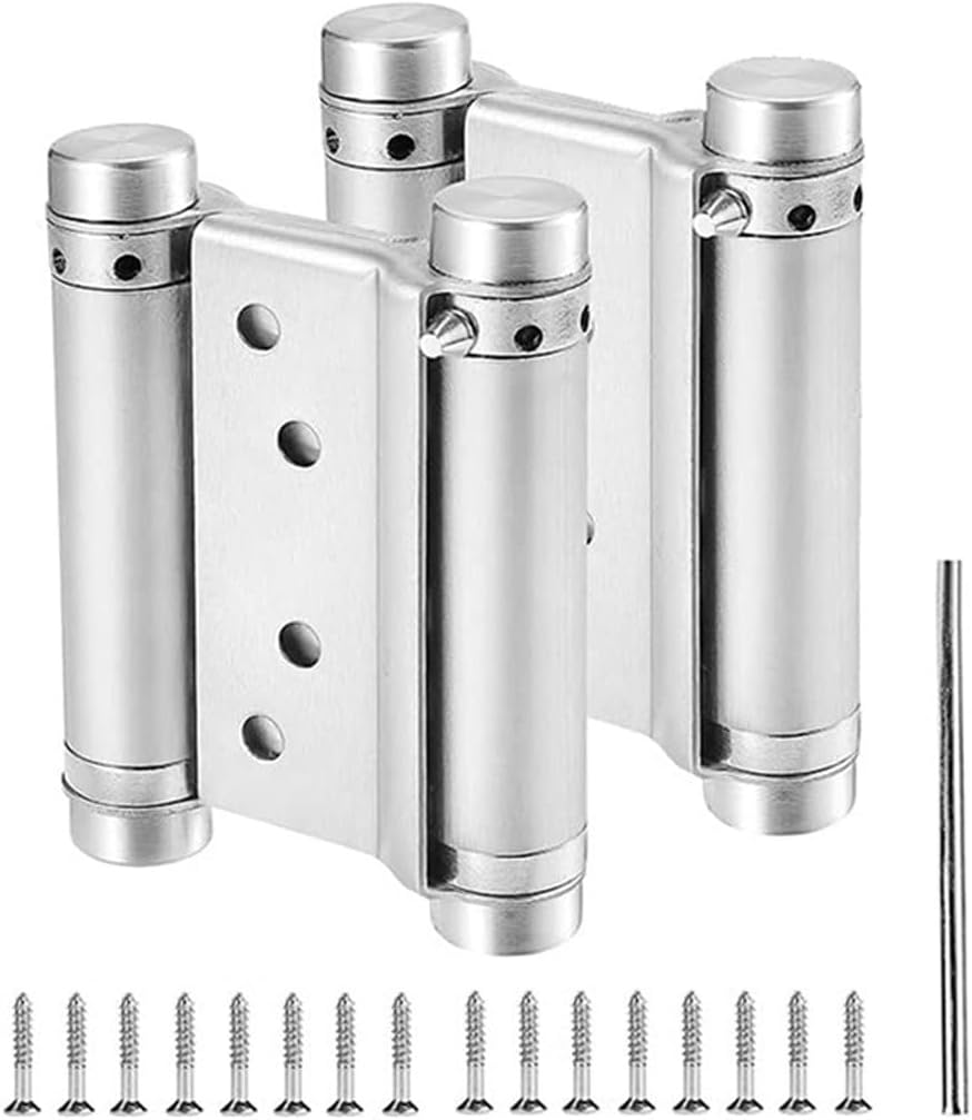 Dobradiças Ação Dupla 15cm - Aço Inox Velocidade Ajustável