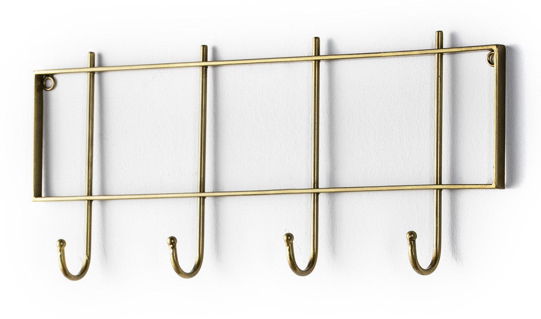 Porte-manteau 4 crochets métal doré - 2