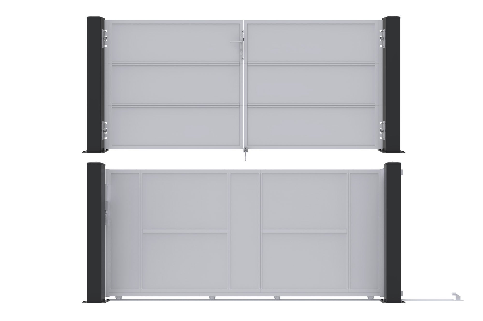Lot de 2 poteaux en fer CARMO 15x15cm H.145cm noir - 7