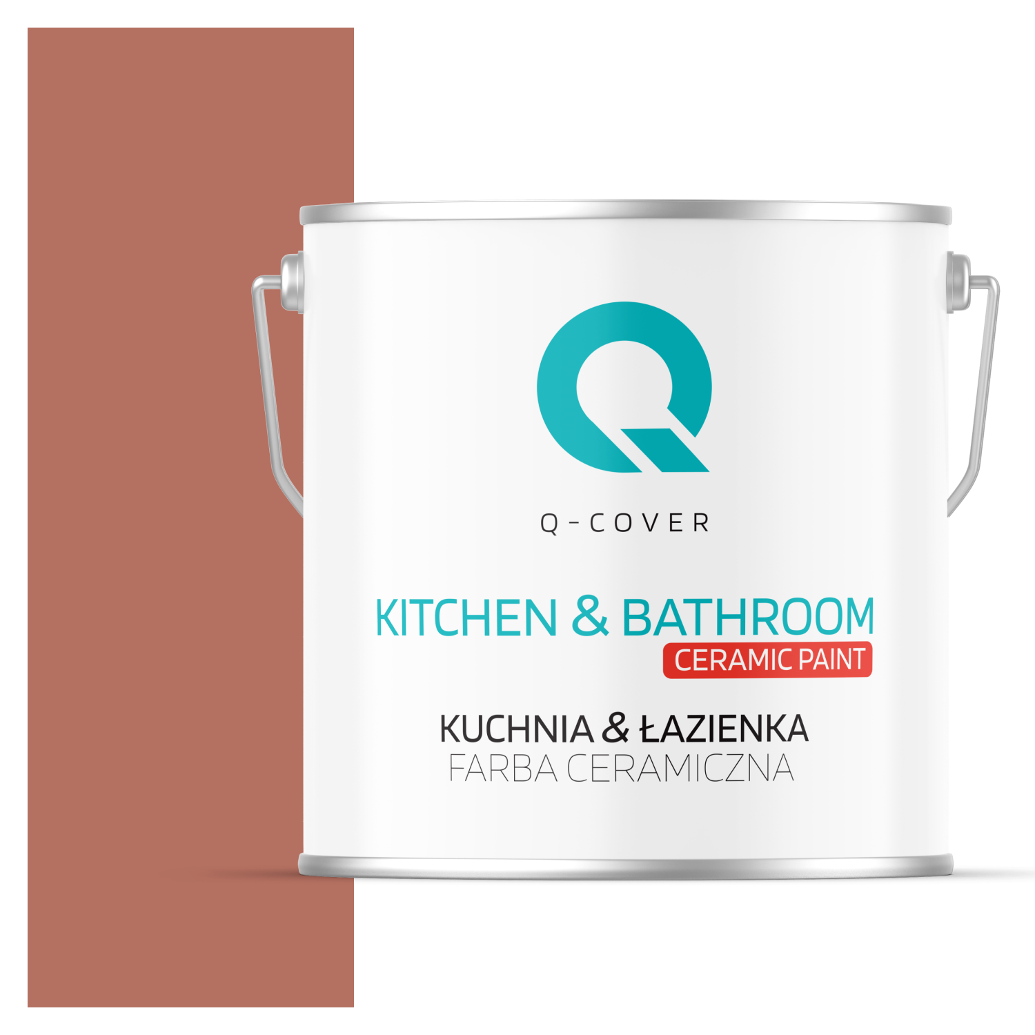 Farba Ceramiczna Kuchnia &amp; Łazienka Q-Cover Ceglasty H4728 Głęboki Mat 5L