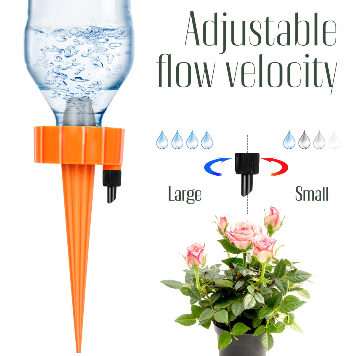 18pcs Irrigation Goutte à Goutte Kit, Arroseurs automatiques Plantes Irrigation Système, dispositif d'arrosage à vitesse réglable pour Plantes en pot - 2