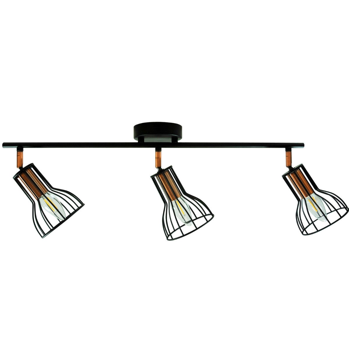 Lampa sufitowa wisząca Sofia czarna-miedź 3xE14x8W wym: 17,5 x 75,5 x 11,2 cm metal Polux