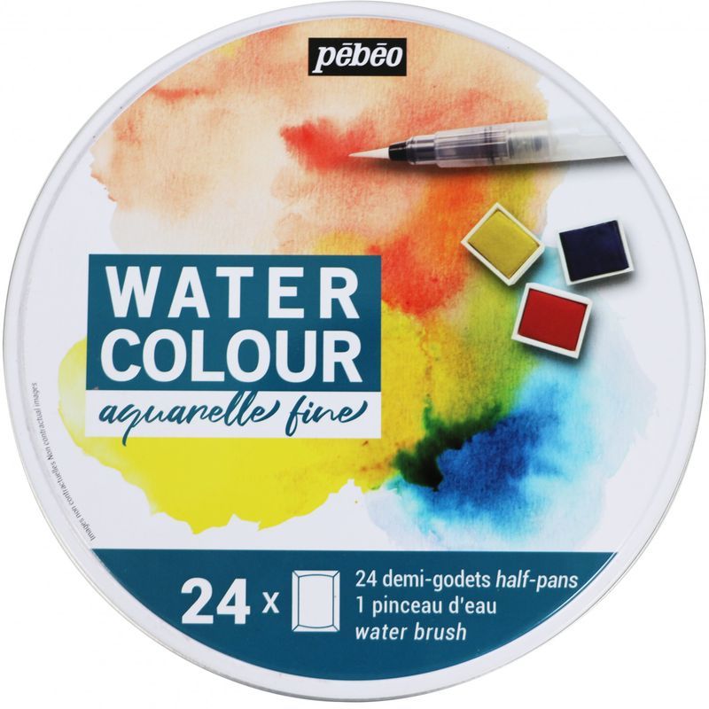 12 pastilles de gouache + pinceau