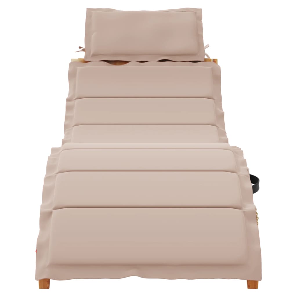 vidaXL Transat Bois d'Acacia Massif Taupe - 3