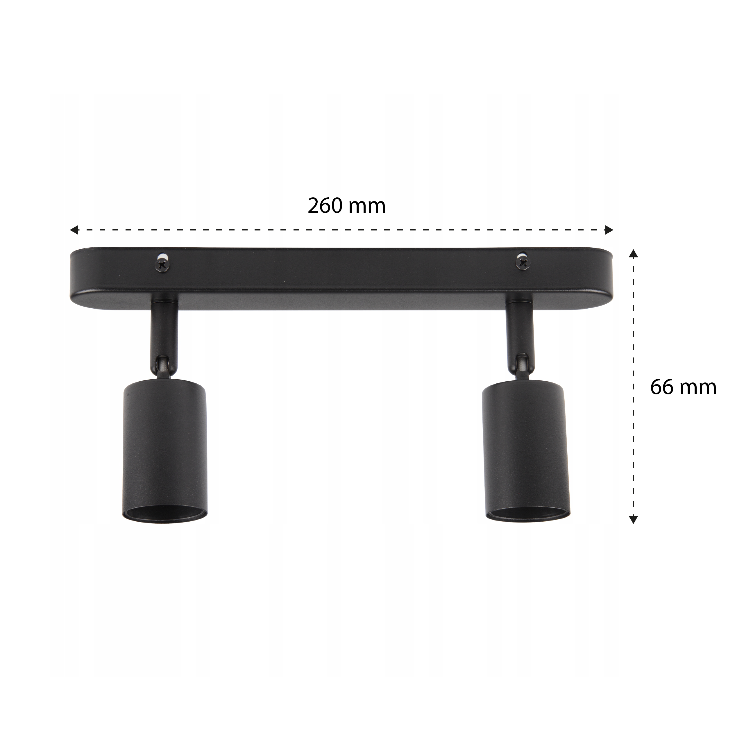 Lampa sufitowa 2x E27 LED Eos IP20 26cm ruchoma podwójna czarna kinkiet MasterLED - 2