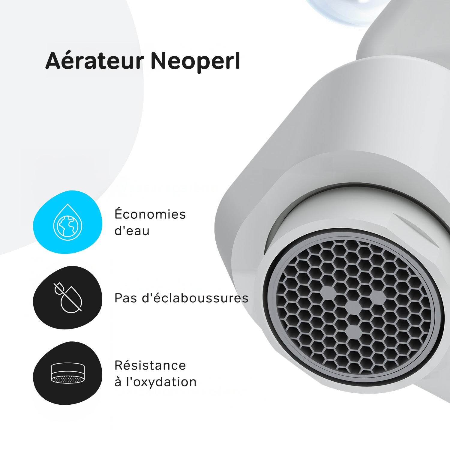 Mitigeur de Lavabo, Robinet de Lavabo avec bonde clic clac, Robinet de lave-mains, Blanc, taille S, FTA82233 AM.PM - 5