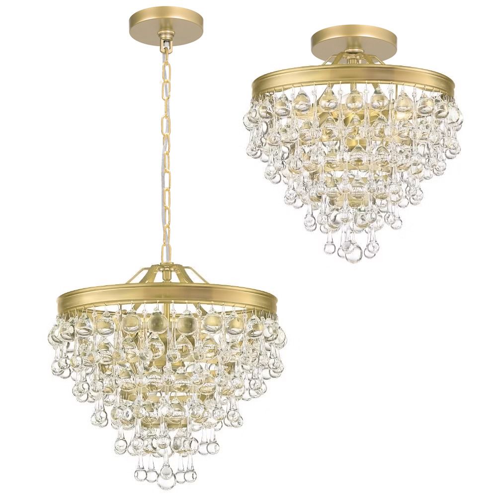 Lampa Sufitowa Wisząca Kryształowa Toolight App1621-3Cp Złoty