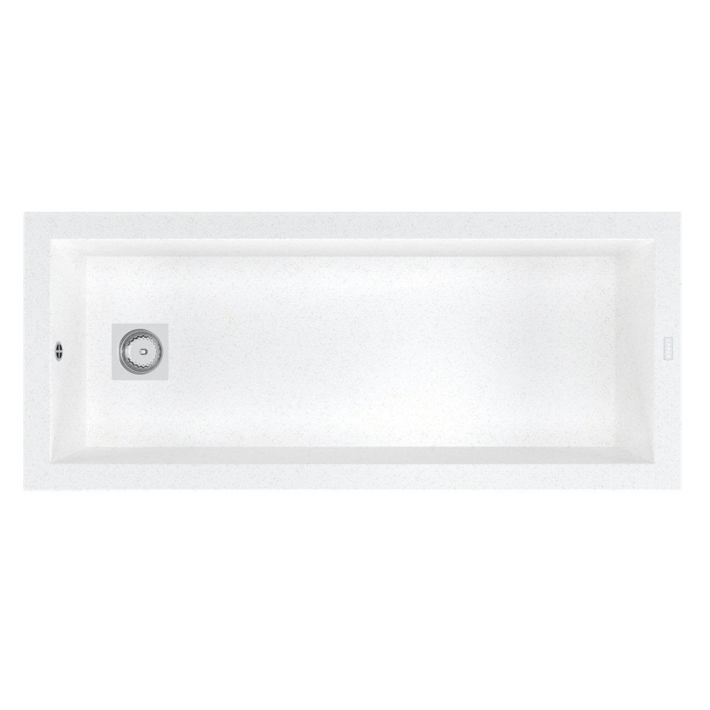 Évier cuisine à encastrer 1 grand bac DRAKKAR CAREA en Minéral 118 x 50 cm Blanc - 6