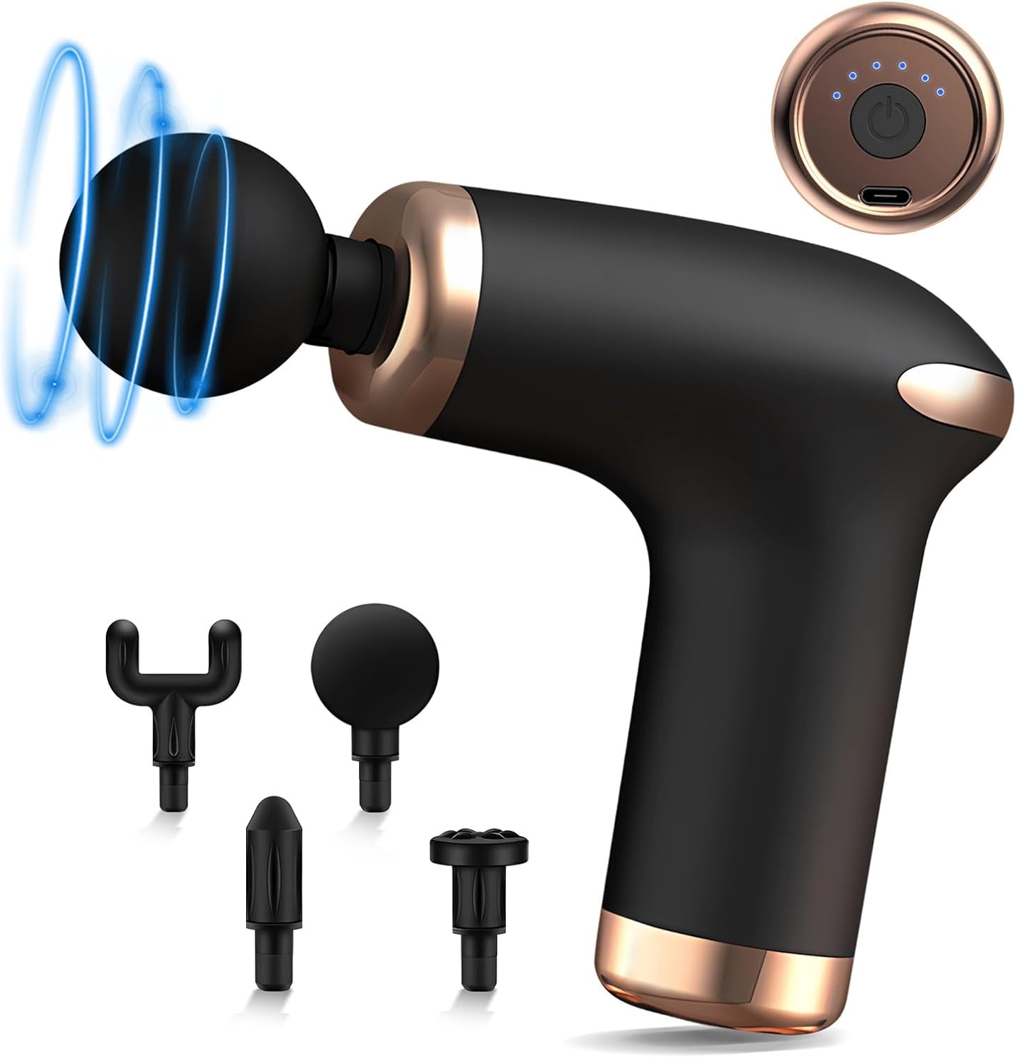 Negro) Pistola de masaje muscular, pistola de masaje de tejido