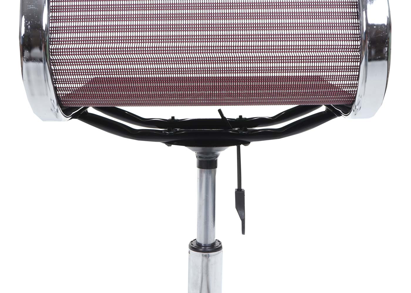 Sedia poltrona ufficio girevole HWC-K53 49x49x75-82cm tessuto traspirante rosso vinaccia - 7