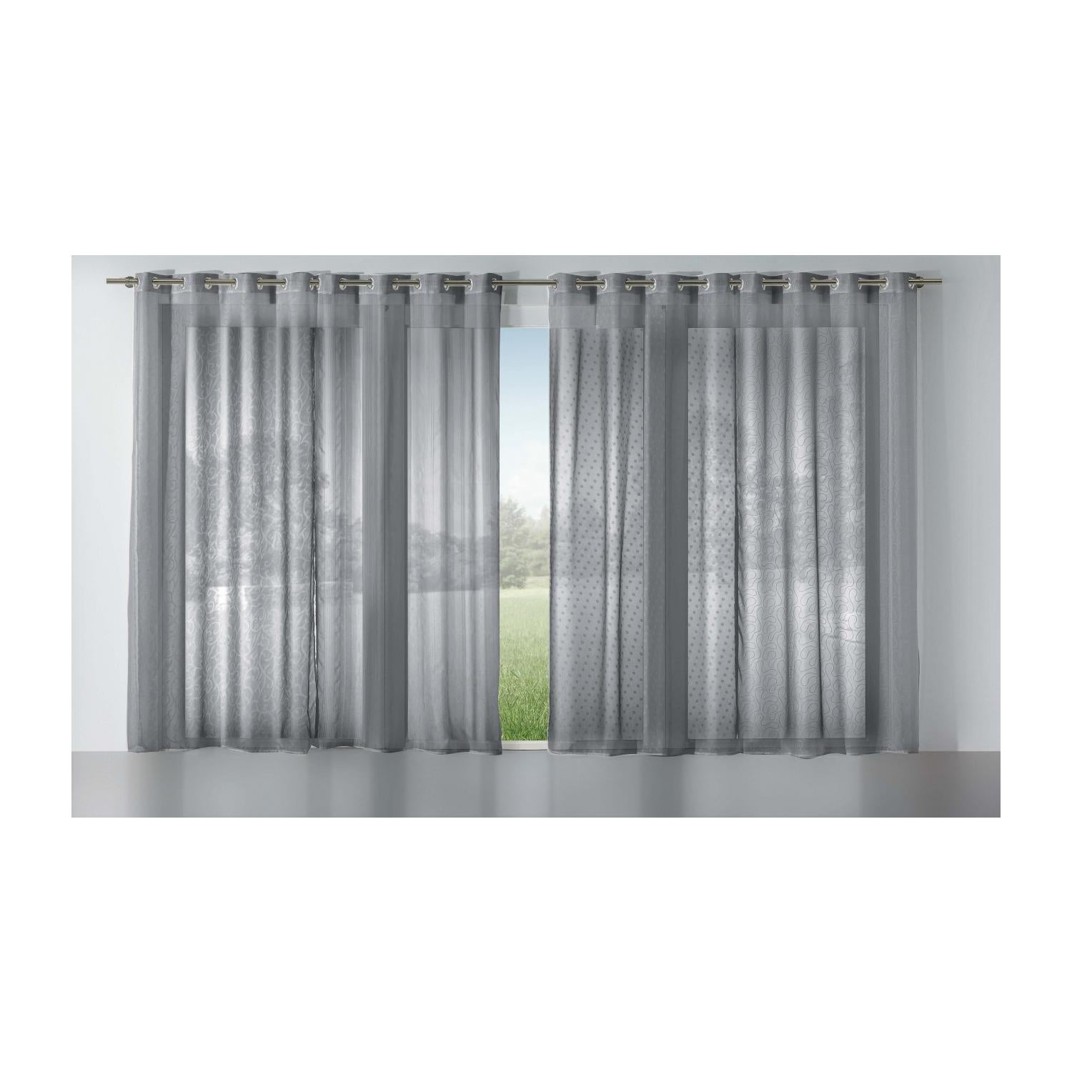 Lot De 2 Rideaux En Voile Transparent Blanc - 132,1 X 114,3 Cm - Filtre Lumière Douce - Pour Chambre & Salon