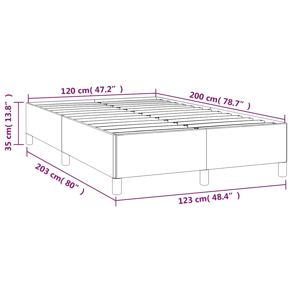 Cadre de lit sans matelas bleu foncé 120 x 200 cm en velours - 9