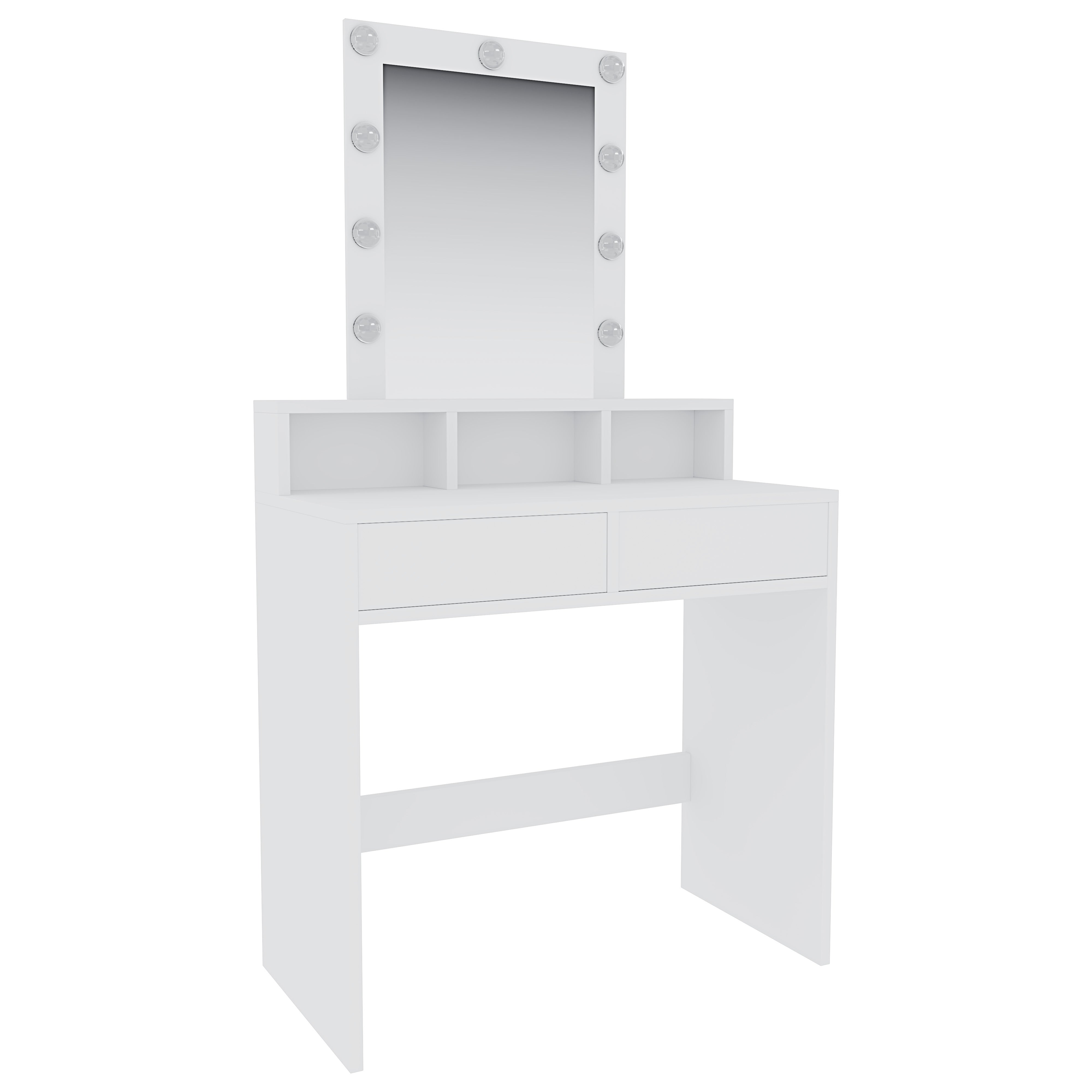 Dradaomull Toeletta Trucco con Specchio e Luci Regolabili, Tavolo