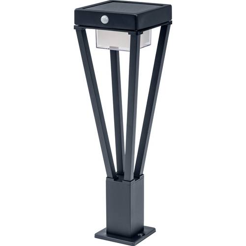 Lampa Solarna Osram Ogrodowa Słupek Zewnętrzny Stojący LED z Czujnikiem Ruchu i Zmierzchu 6W 550lm 3000K Ciepła biel Czarny IP44 1 szt.