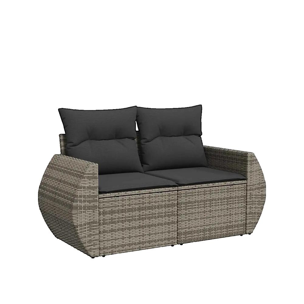 Zestaw mebli ogrodowych vidaXL 6 szt. szary rattan modułowy z przechowywaniem