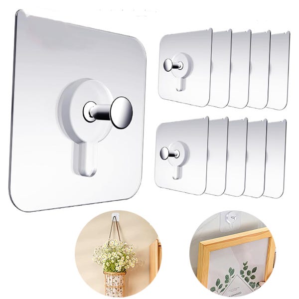 Ganchos autoadhesivos, 50 ganchos adhesivos invisibles, ganchos de