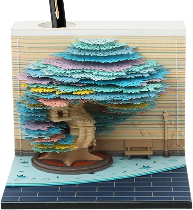 Kalendarz biurkowy 3D z choinką na rok 2026, odłączany notatnik, papierowa rzeźba, wystrój domu, prezent na Boże Narodzenie i Nowy Rok