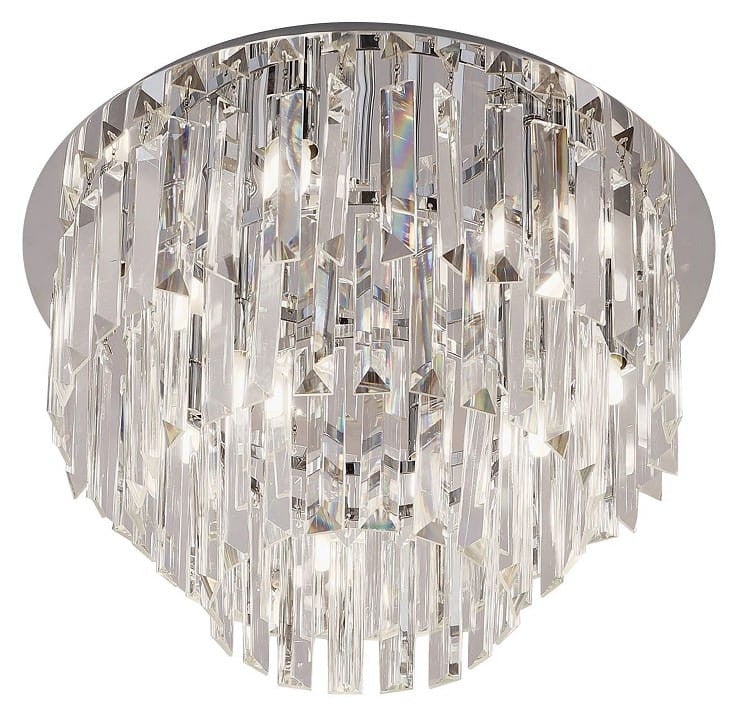 Lampa sufitowa wisząca Monaco chromowana 9xG9x5W kryształowa wym: 28 x 42 x 42 cm metal Maxlight