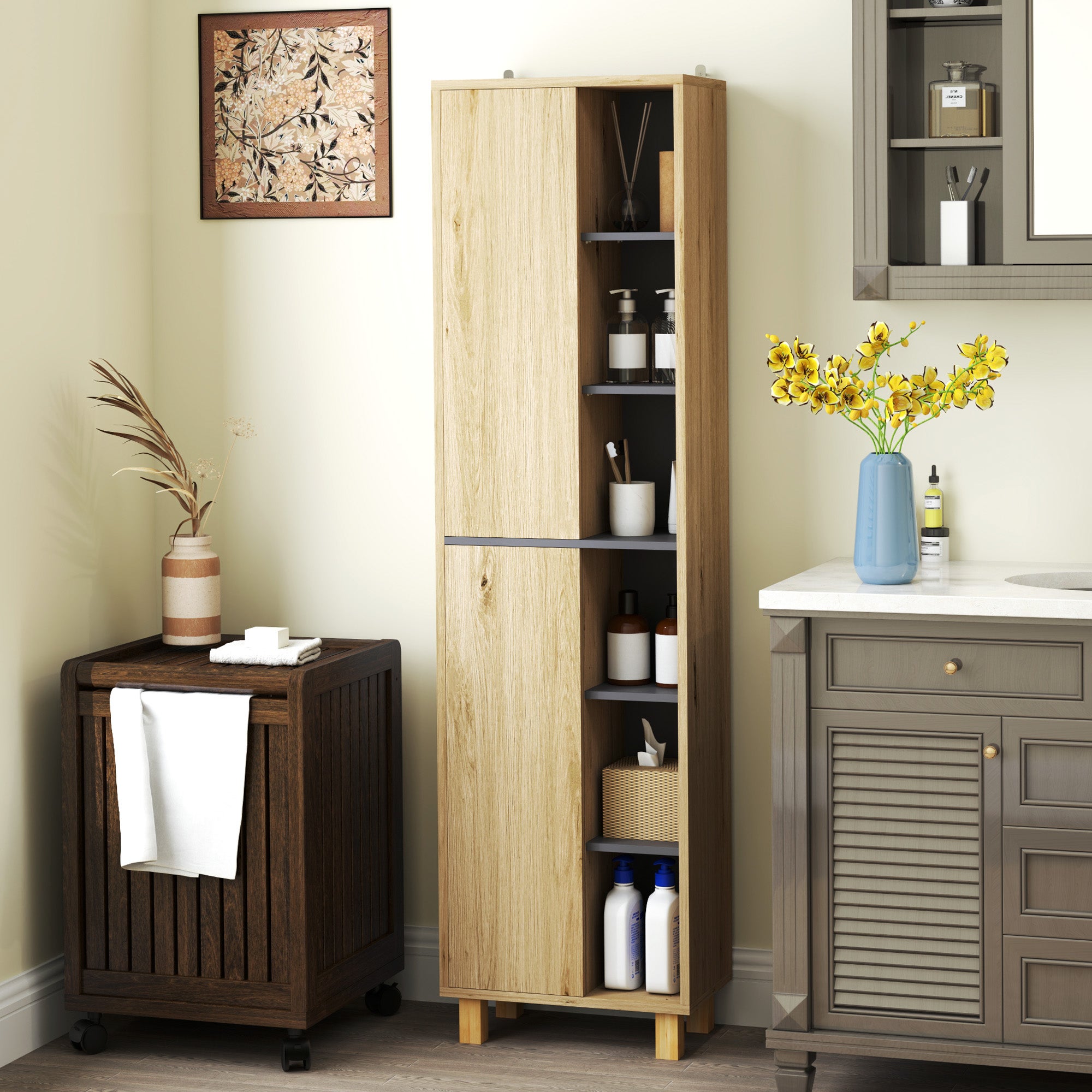 Meuble colonne salle de bain MDF HOMCOM - 8