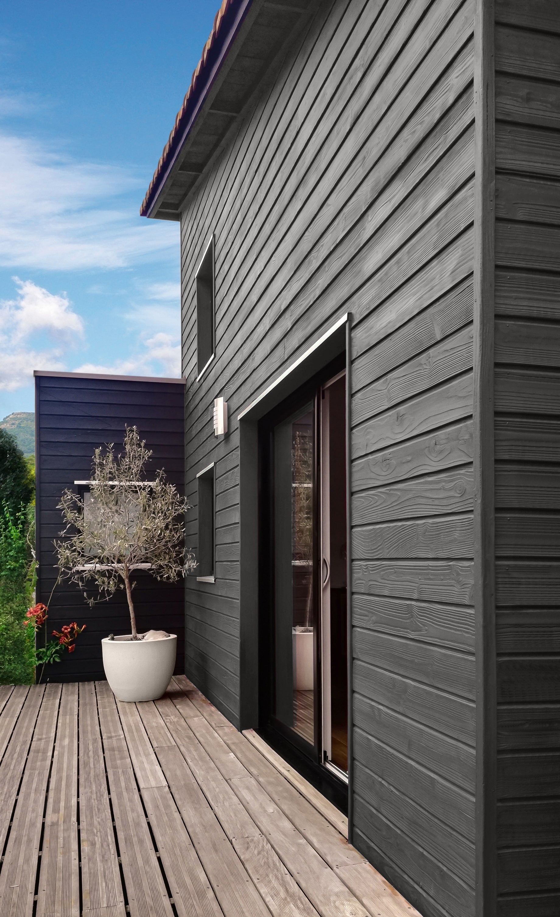 Peinture pour bois extérieur opaque - Finition Mate Owatrol BOIS COLOR Carbone RAL 7043 1 litre - 3