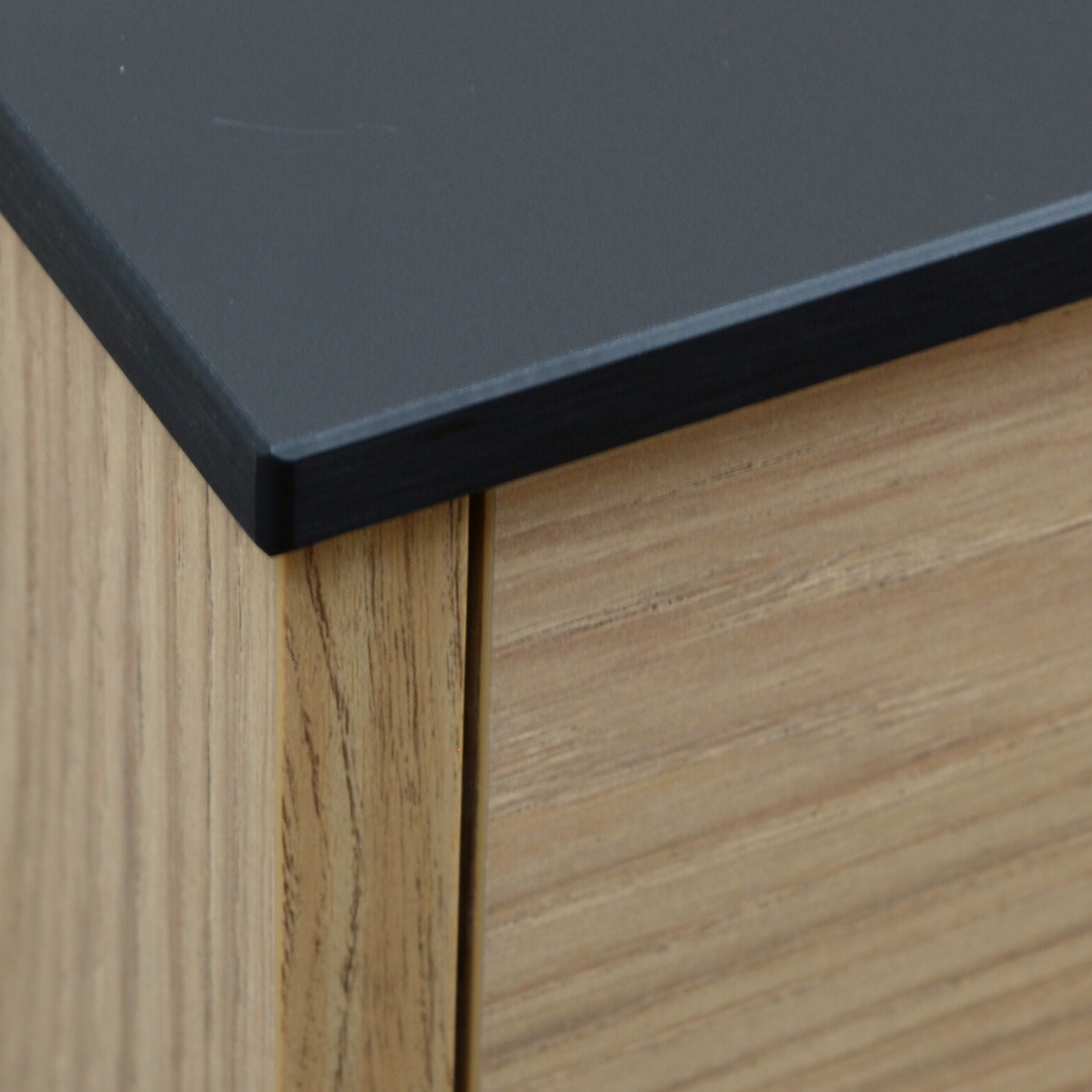 KOLM Blat łazienkowy HPL do szafki 160cm 161×46cm Black Mat (0190AF)