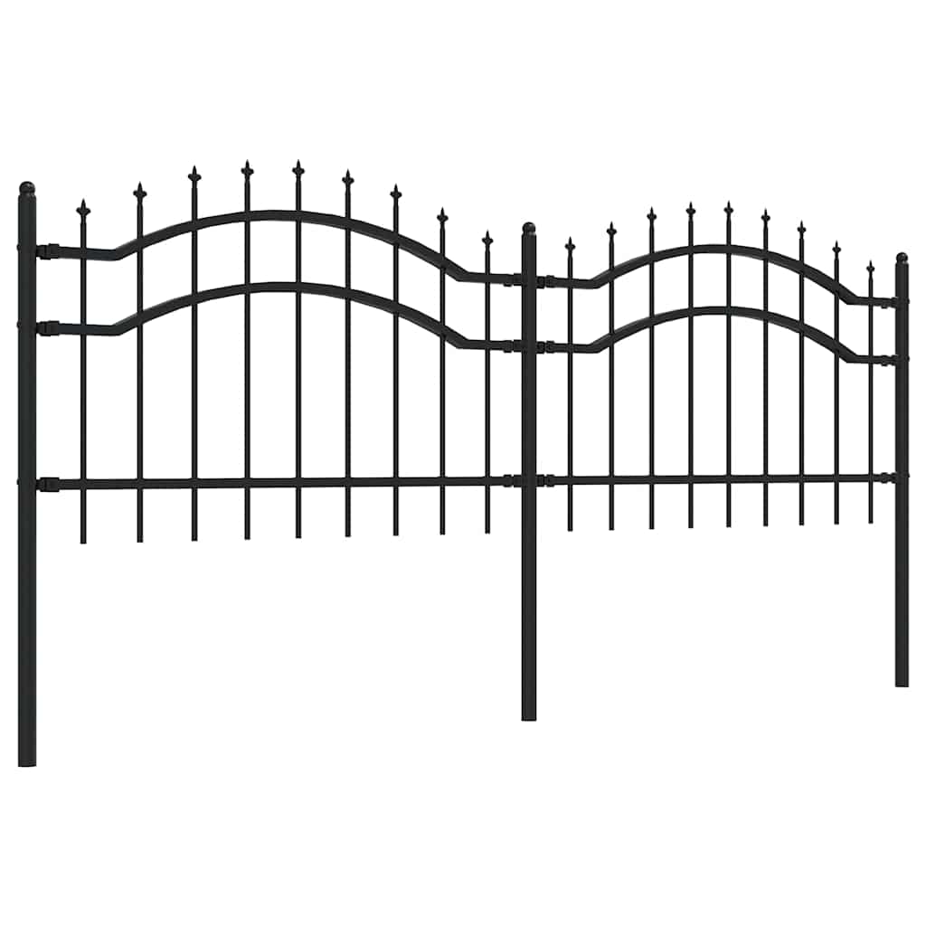 Clôture de jardin Woerden avec pointe en forme de lance, noire, 240 x 75 cm, acier vidaXL - 4
