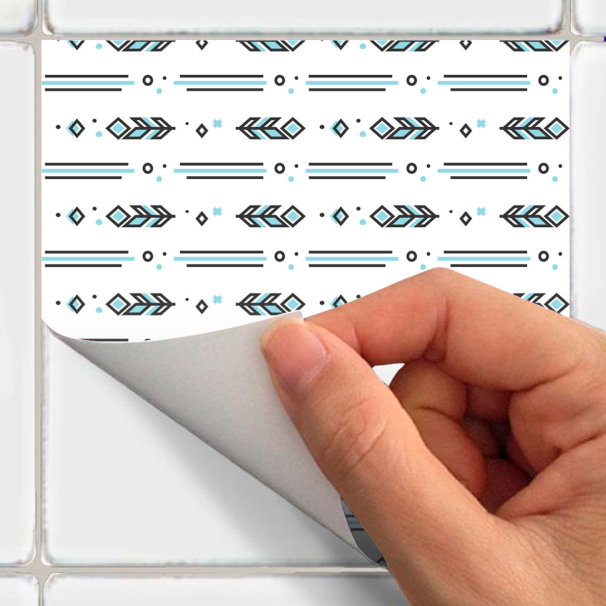 24 adesivi piastrelle di cemento etnico Odina - Sticker adesivo - adesivi murali - 24stickers20x20cm - 4