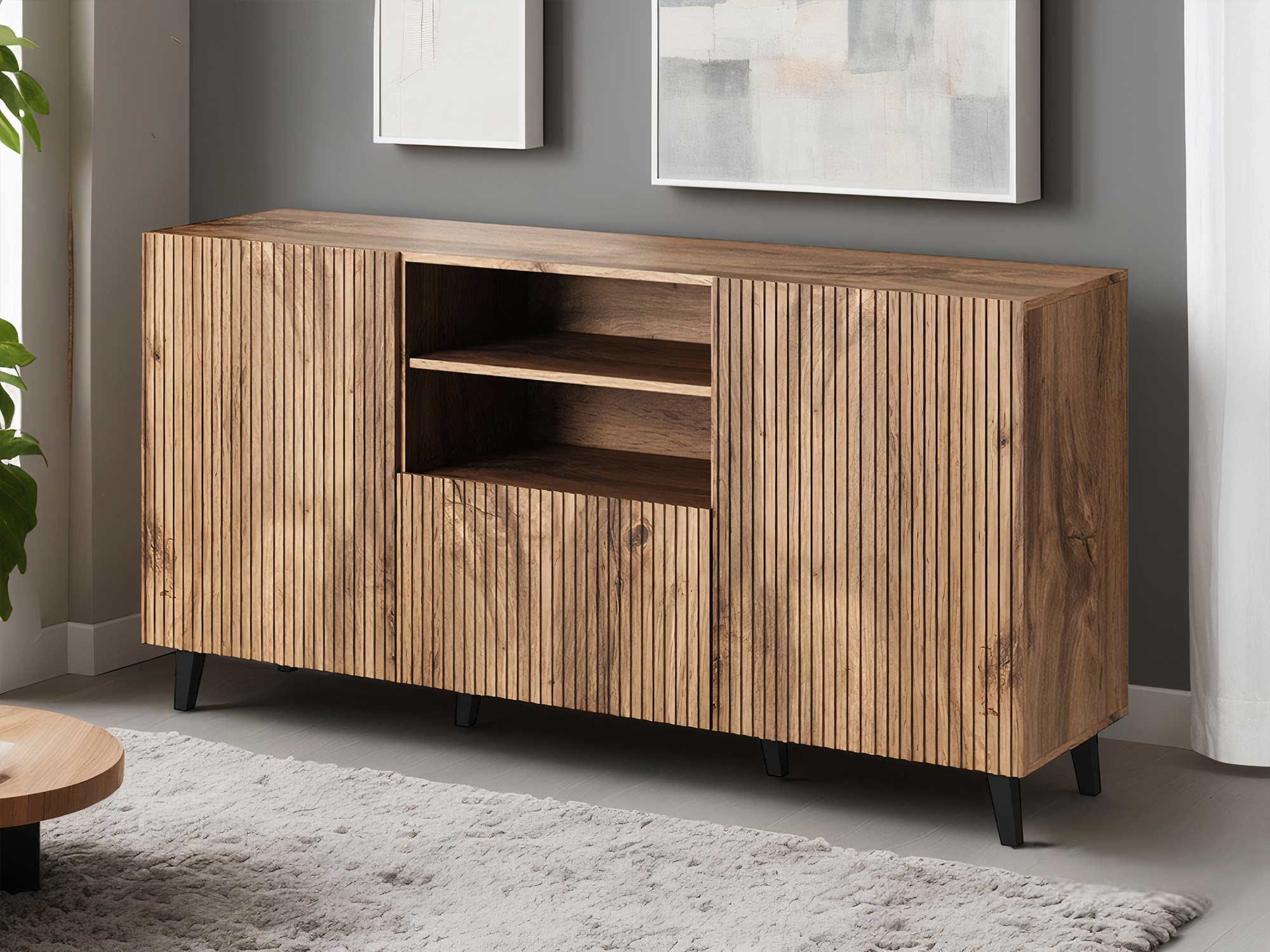 Buffet bas contemporain 150 cm bois | Leroy Merlin