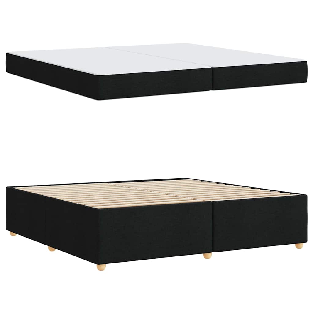 Cadre de lit avec matelas noir 200 x 200 cm en tissu - 4