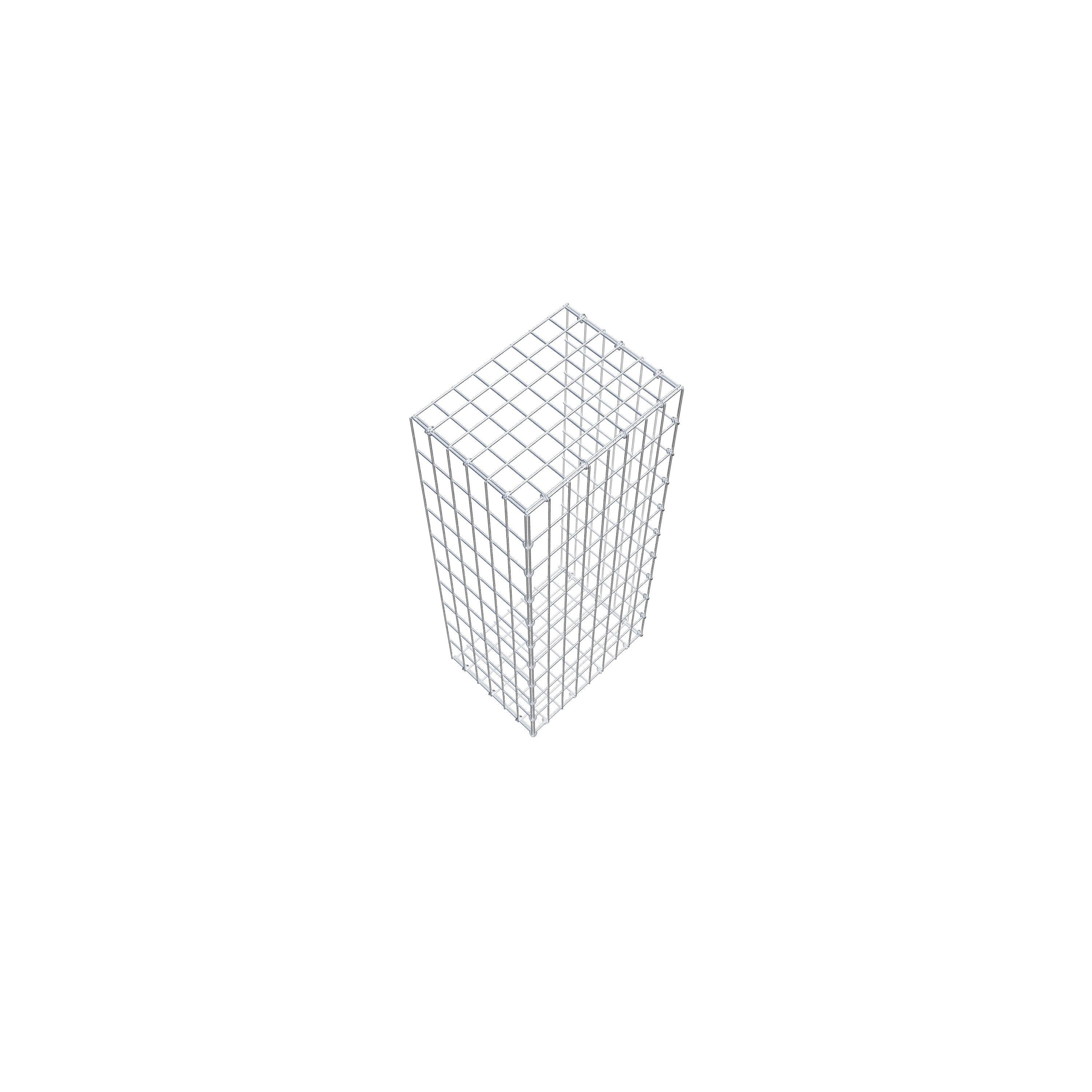 Gavión para alargar en acero galvanizado 100x30x40cm (LxAxP), malla 5 x 10cm, Anillo en C, sin rejilla frontal - 4