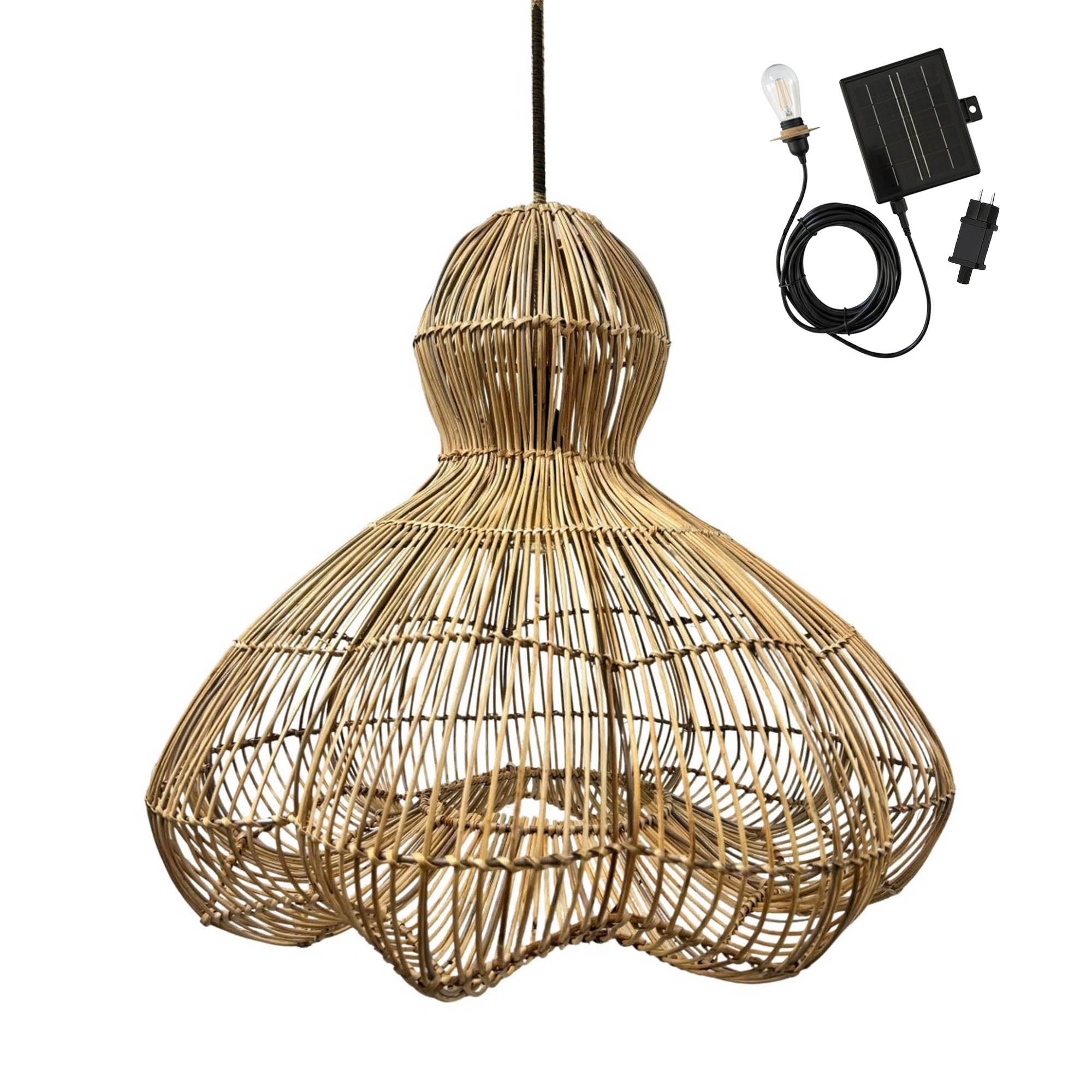 Lampa wisząca solarna RONDA, średnica 60 cm, długość 5 m